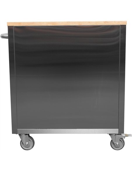 Heavy Duty 30&quot Stainless Steel Rolling Tool Chest with Wooden Worktop 6 Drawers 835x485x877mm Silver | Stalwart DA-YZM130