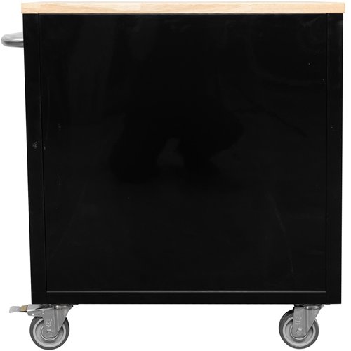 Heavy Duty 30&quot Steel Rolling Tool Chest with Wooden Worktop 6 Drawers 835x485x877mm Black | Stalwart DA-YZM132