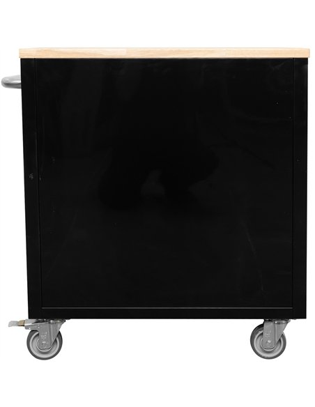 Heavy Duty 30&quot Steel Rolling Tool Chest with Wooden Worktop 6 Drawers 835x485x877mm Black | Stalwart DA-YZM132