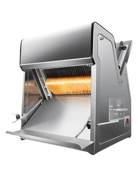 Commercial Automatic Countertop Bread Slicer 20-Slice 18mm Slices | Stalwart DA-NBB20SS