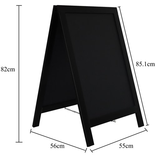 Pavement Chalk Board Black Frame 560×550×851mm | Stalwart DA-GWA220