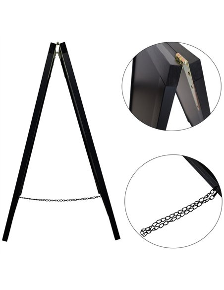 Pavement Chalk Board Black Frame 560×550×851mm | Stalwart DA-GWA220