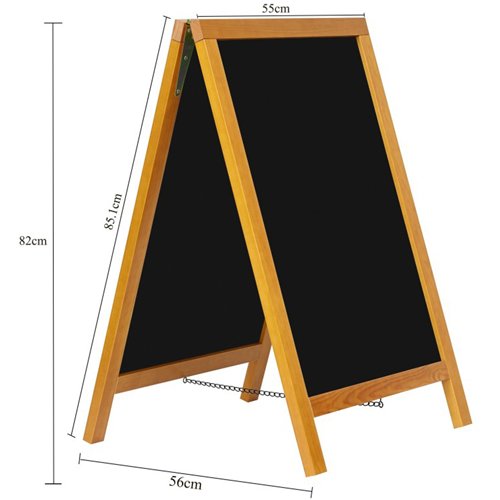 Pavement Chalk Board Beech Frame 560×550×851mm | Stalwart DA-GWA222