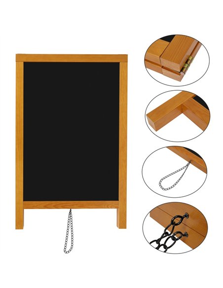 Pavement Chalk Board Beech Frame 560×550×851mm | Stalwart DA-GWA222