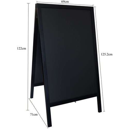 Pavement Chalk Board Black Frame 710×690×1252mm | Stalwart DA-GWA224