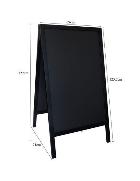 Pavement Chalk Board Black Frame 710×690×1252mm | Stalwart DA-GWA224