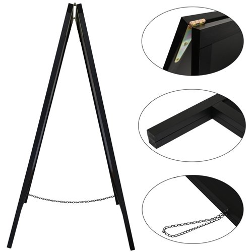 Pavement Chalk Board Black Frame 710×690×1252mm | Stalwart DA-GWA224