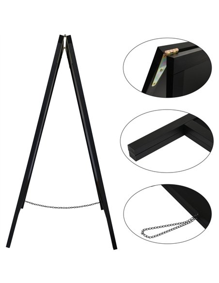 Pavement Chalk Board Black Frame 710×690×1252mm | Stalwart DA-GWA224