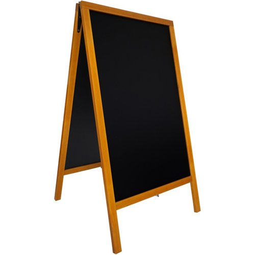 Pavement Chalk Board Beech Frame 710×690×1252mm | Stalwart DA-GWA226
