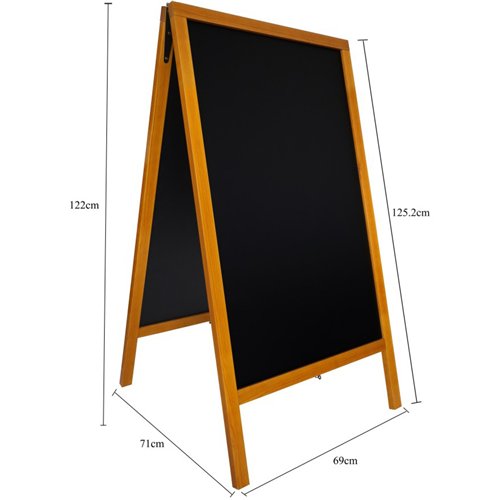 Pavement Chalk Board Beech Frame 710×690×1252mm | Stalwart DA-GWA226