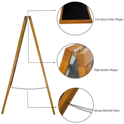 Pavement Chalk Board Beech Frame 710×690×1252mm | Stalwart DA-GWA226