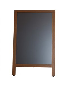 Single-Sided Pavement Chalk Board Brown Frame 550×850mm | Stalwart DA-GWA216