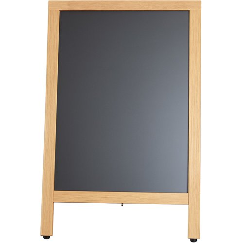 Single-Sided Pavement Chalk Board Natural Frame 550×850mm | Stalwart DA-GWA218