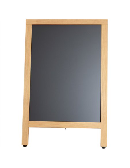 Single-Sided Pavement Chalk Board Natural Frame 550×850mm | Stalwart DA-GWA218