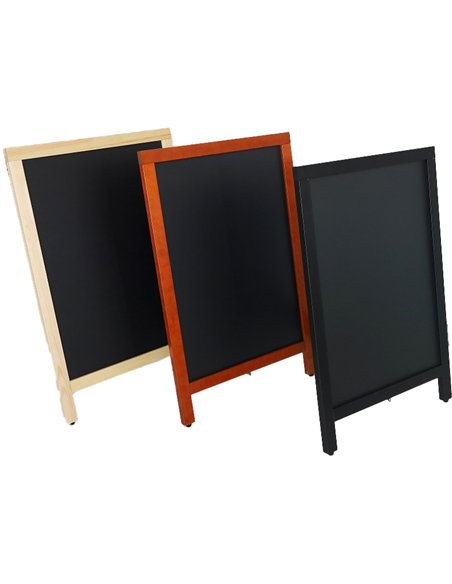 Single-Sided Pavement Chalk Board Natural Frame 550×850mm | Stalwart DA-GWA218