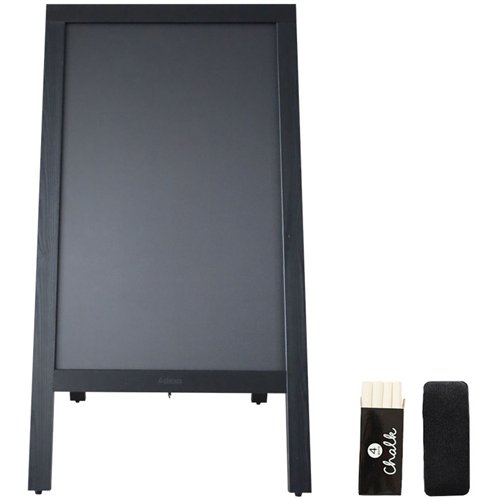 Pavement Chalk Board Black Frame 700×1300mm | Stalwart DA-GWA228