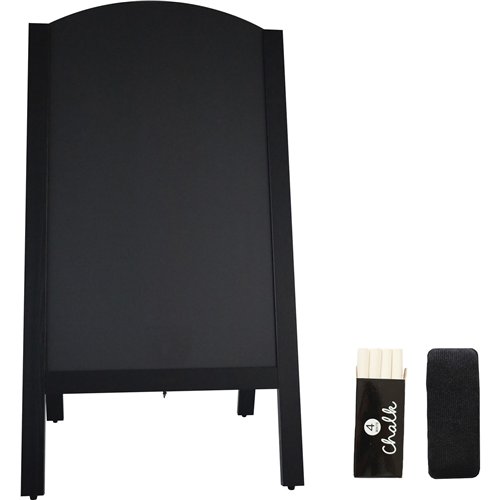 Open Top Pavement Chalk Board Black Frame 700×1300mm | Stalwart DA-GWA234