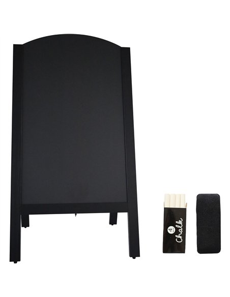 Open Top Pavement Chalk Board Black Frame 700×1300mm | Stalwart DA-GWA234