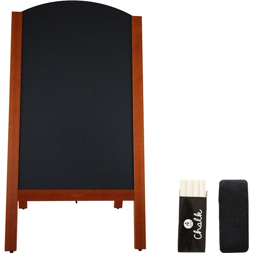 Open Top Pavement Chalk Board Brown Frame 700×1300mm | Stalwart DA-GWA236