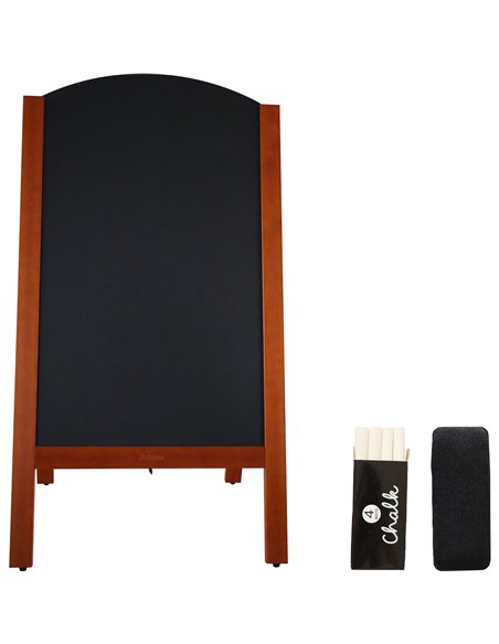 Open Top Pavement Chalk Board Brown Frame 700×1300mm | Stalwart DA-GWA236