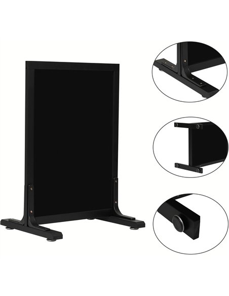 Pavement Chalk Board with Stand Black Frame 560×450×820mm | Stalwart DA-GWA238