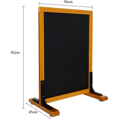 Pavement Chalk Board with Stand Beech Frame 560×450×820mm | Stalwart DA-GWA240