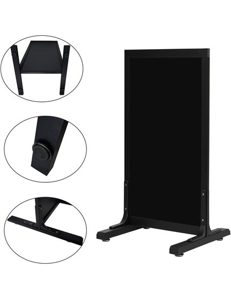Pavement Chalk Board with Stand Black Frame 560×650×1220mm | Stalwart DA-GWA242