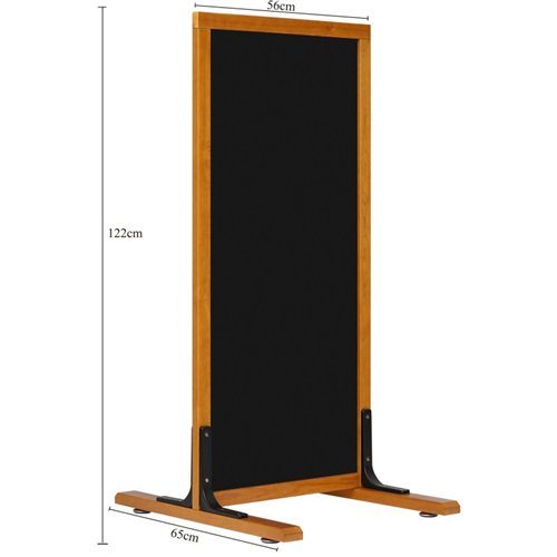 Pavement Chalk Board with Stand Beech Frame 560×650×1220mm | Stalwart DA-GWA244