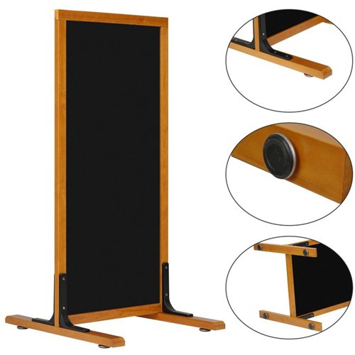 Pavement Chalk Board with Stand Beech Frame 560×650×1220mm | Stalwart DA-GWA244