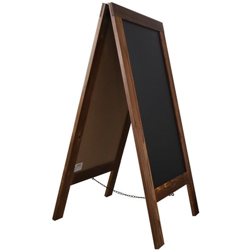 Pavement Chalk Board with Magnetic Surface Brown Frame 20&quot×40&quot (508×1016mm) | Stalwart DA-GWA270