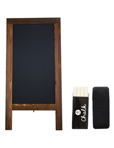 Pavement Chalk Board with Magnetic Surface Brown Frame 20&quot×40&quot (508×1016mm) | Stalwart DA-GWA270 2
