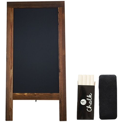 Pavement Chalk Board with Magnetic Surface Brown Frame 20&quot×40&quot (508×1016mm) | Stalwart DA-GWA270