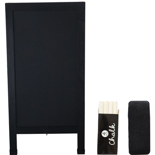 Pavement Chalk Board with Magnetic Surface Black Frame 24&quot×48&quot (610×1219mm) | Stalwart DA-GWA272