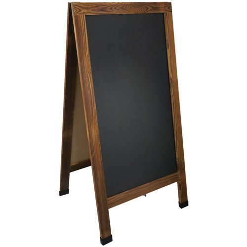 Pavement Chalk Board with Magnetic Surface Brown Frame 24&quot×48&quot (610×1219mm) | Stalwart DA-GWA274