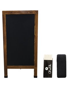 Pavement Chalk Board with Magnetic Surface Brown Frame 24&quot×48&quot (610×1219mm) | Stalwart DA-GWA274 2