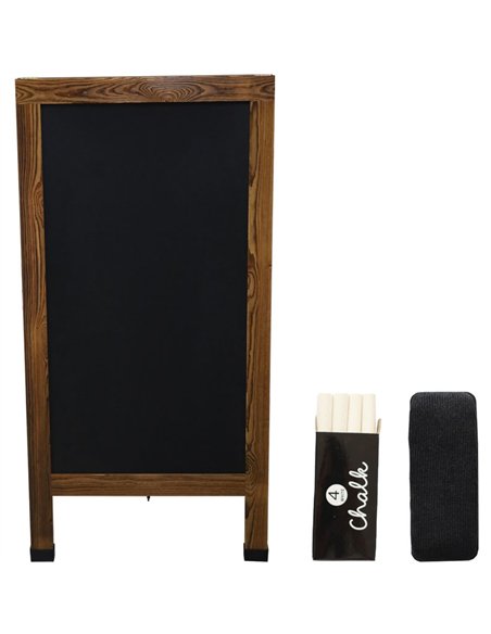 Pavement Chalk Board with Magnetic Surface Brown Frame 24&quot×48&quot (610×1219mm) | Stalwart DA-GWA274