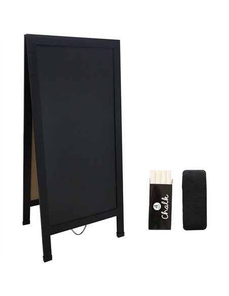 Pavement Chalk Board with Magnetic Surface Black Frame 27&quot×59&quot (686×1499mm) | Stalwart DA-GWA276