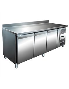 457 Ltr 3 Door Stainless Steel Refrigerated Prep Counter With Upstand | Stalwart DA-NORCOLD862