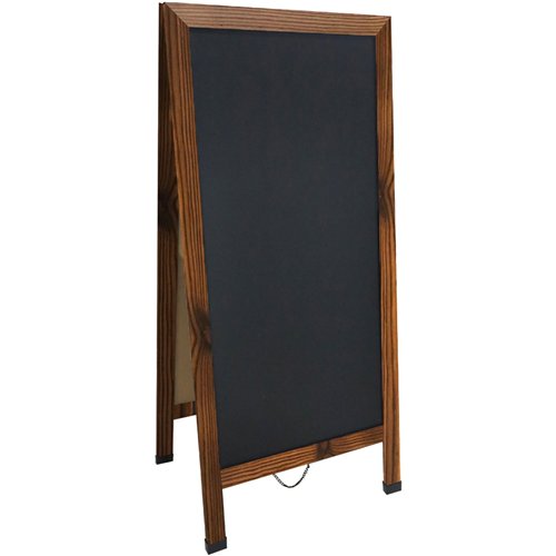 Pavement Chalk Board with Magnetic Surface Brown Frame 27&quot×59&quot (686×1499mm) | Stalwart DA-GWA278