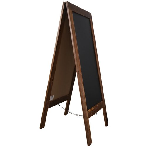 Pavement Chalk Board with Magnetic Surface Brown Frame 27&quot×59&quot (686×1499mm) | Stalwart DA-GWA278