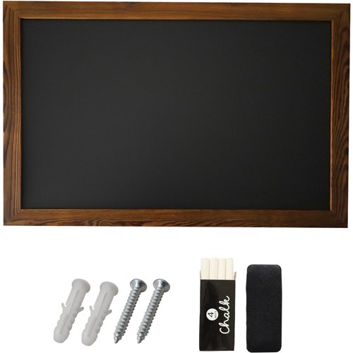 Wall-Mounted Chalk Board with Magnetic Surface Brown Frame 11&quot×17&quot (279×432mm) | Stalwart DA-GWA282