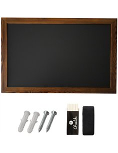Wall-Mounted Chalk Board with Magnetic Surface Brown Frame 20&quot×30&quot (508×762mm) | Stalwart DA-GWA286 2