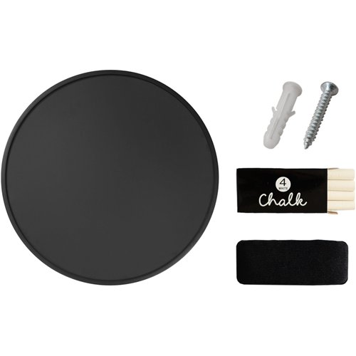 Wall-Mounted Circle Chalk Board with Magnetic Surface Black Frame ∅18&quot (457mm) | Stalwart DA-GWA296