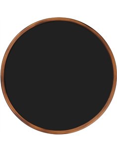 Wall-Mounted Circle Chalk Board with Magnetic Surface Brown Frame ∅24&quot (610mm) | Stalwart DA-GWA302