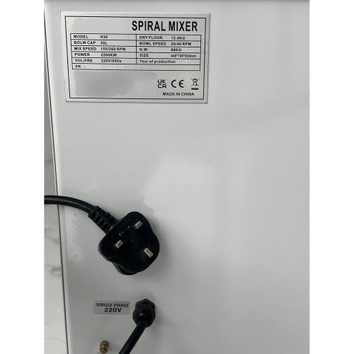 Professional Spiral Mixer 30L 2-Speed...