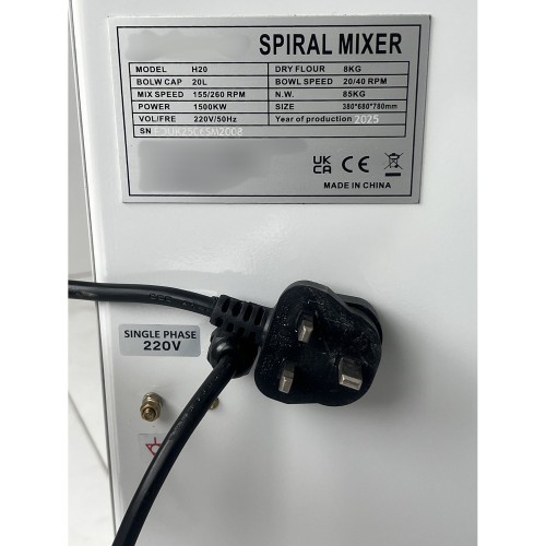 Professional Spiral Mixer 20L 2-Speed...