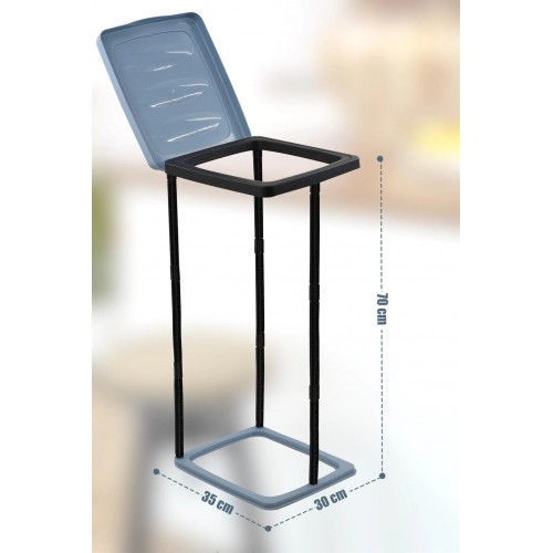 Free Standing Plastic Sack Holder 60Ltr - Pedal operation for kitchens, pubs, schools and canteens - Collapsible