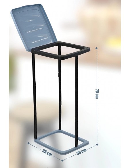 Free Standing Plastic Sack Holder 60Ltr - Pedal operation for kitchens, pubs, schools and canteens - Collapsible