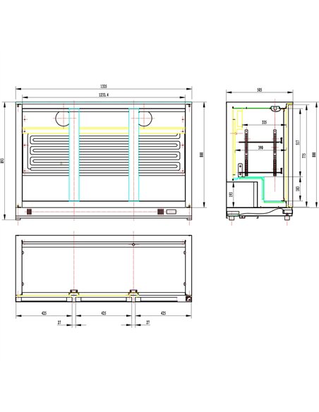 Back bar cooler 3 hinged doors 312 litres Black | Stalwart DA-BC03PP