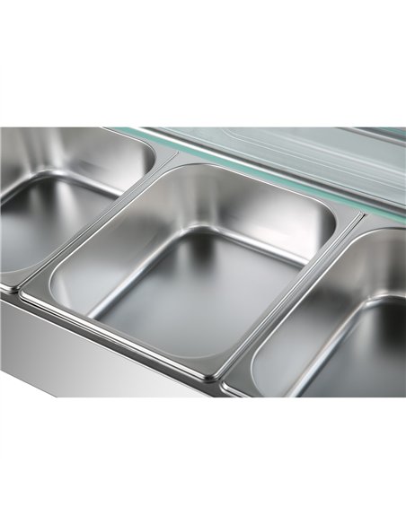Commercial Bain Marie with Glass top sneeze guard 3xGN1/2 | Stalwart DA-HBM23